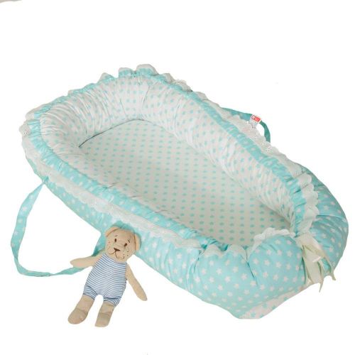  Abreeze Baby Bassinet for Bed - -Pink Stars Baby Lounger - Breathable & Hypoallergenic Co-Sleeping Baby...