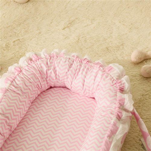  Abreeze Baby Bassinet for Bed - -Pink Stars Baby Lounger - Breathable & Hypoallergenic Co-Sleeping Baby...