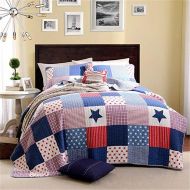 Abreeze Star Quilt Blue Quilted Bedding Bedspread Children Boys Comforter Twin