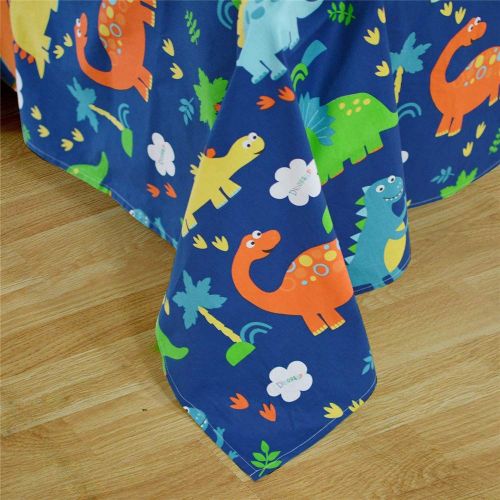  Abreeze Dinosaur Printed Sheet Set for Kids Boys Children 100% Cotton Bedding Sets Sheets & Pillowcases King Size