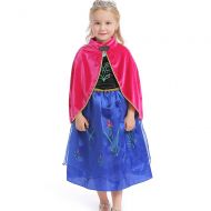 Abroda Girls Fancy Dress Party Outfit Princess Halloween Costume Cosplay Dress with Cloak