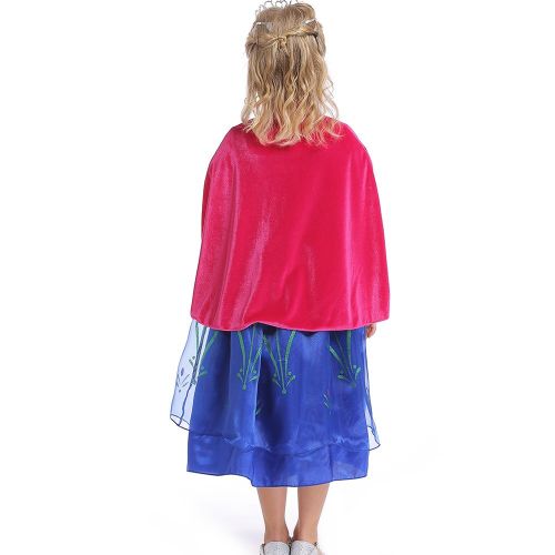  Abroda Girls Fancy Dress Party Outfit Princess Halloween Costume Cosplay Dress with Cloak