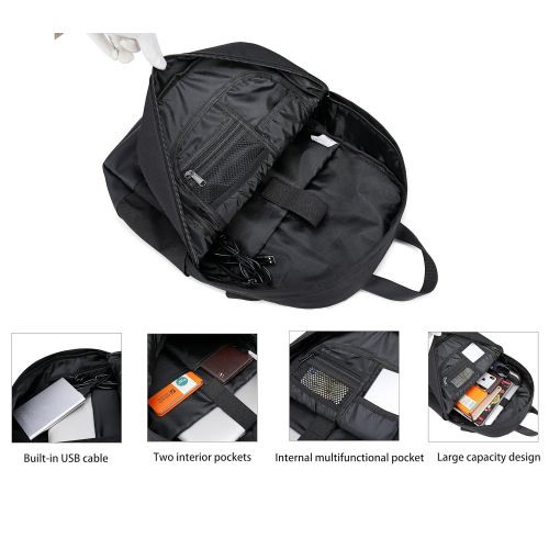  Abshoo Unisex Classic Waterproof School Rucksack Travel Backpack 15.6Inch Laptop Backpacks (Black)