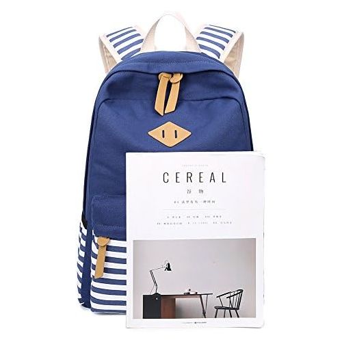  [아마존베스트]Abshoo Causal Canvas Stripe Backpack Cute Teen Backpacks For Girls School Bag