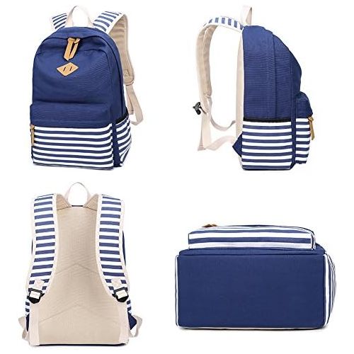  [아마존베스트]Abshoo Causal Canvas Stripe Backpack Cute Teen Backpacks For Girls School Bag