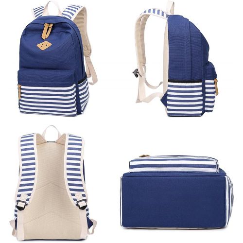  [아마존베스트]Abshoo Causal Canvas Stripe Backpack Cute Teen Backpacks For Girls School Bag