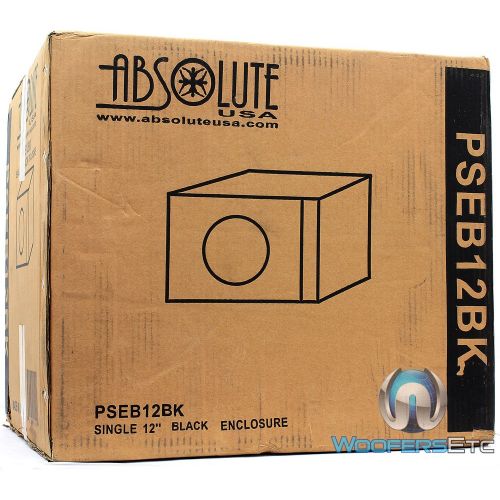  Absolute USA PSEB12BK Single 12-Inch Ported Subwoofer Enclosure with Black High Gloss Face Board and Black Carpet