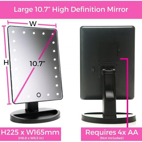  Absolutely Luvly Natural Daylight Lighted Makeup Mirror/Vanity Mirror with Touch Screen Dimming,Detachable 10X Magnification Spot Mirror