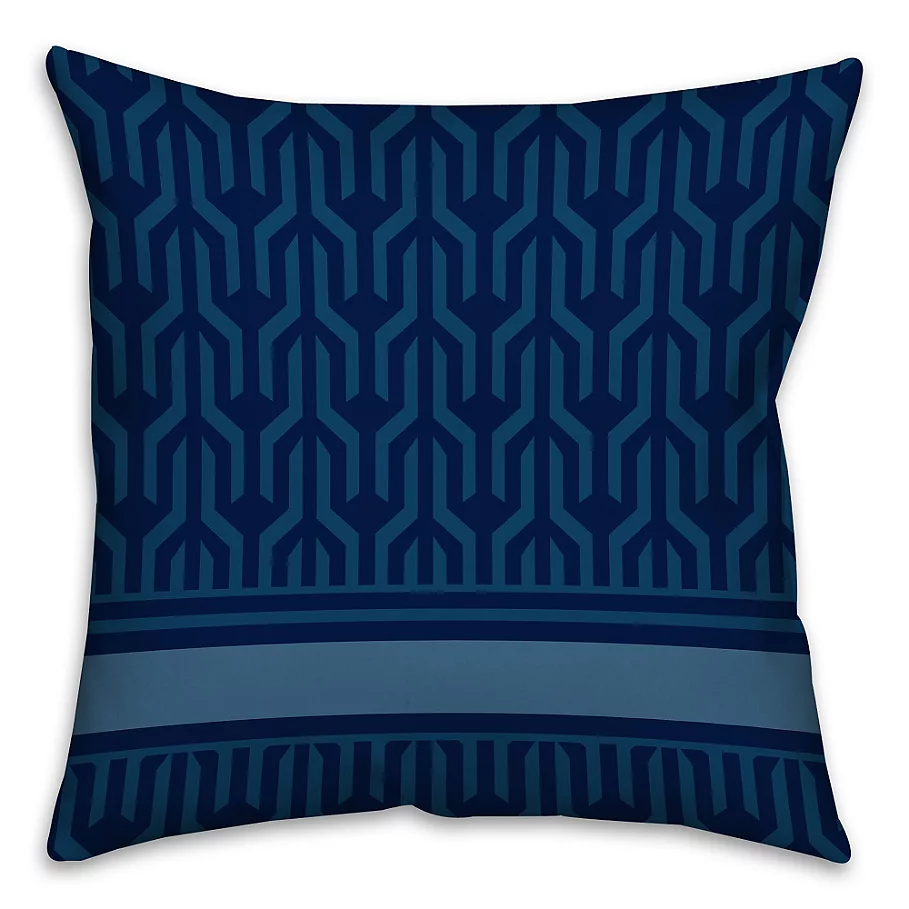 Abstract Pattern Square Throw Pillow in BlueWhite