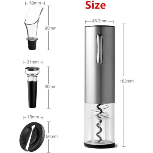  [아마존베스트]Abuzhen Electric Wine Opener, Battery Powered Operated Cordless Automatic Wine Openers Electric with Foil Cutter, Corkscrew Bottle Openers with LED Light for Home Restaurant Party