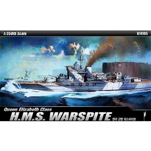 아카데미 Academy 1350 H.M.S. Warspite Battleship Military Ship Plastic Model Kit #14105