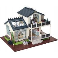 Academyus Mini Building Blocks Wooden Light Music Miniature Dollhouse DIY 3D Assembly Toys