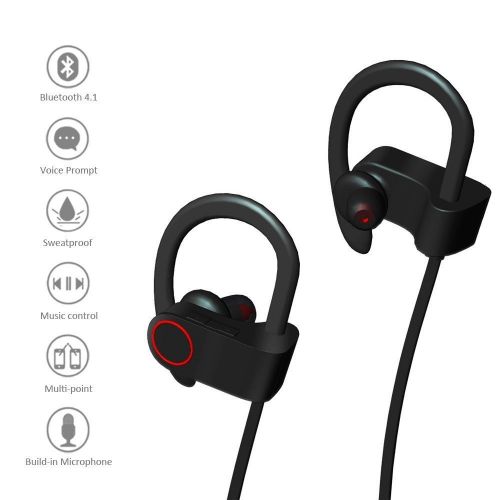  Acadia Premium Products Bluetooth Headphones Wireless Over-Ear Sweatproof Earbuds with Microphone for Phone Calls - Best Headset Earphones for Running Exercise Sport Gym on iPhone 6 6s Plus 5C 5S Android