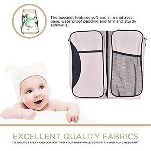  Acao ACAO 3In1 Diaper Bag Baby Travel Bassinet Portable Changing Station Mummy Messenger Bag Foldable Outdoor Baby Crib
