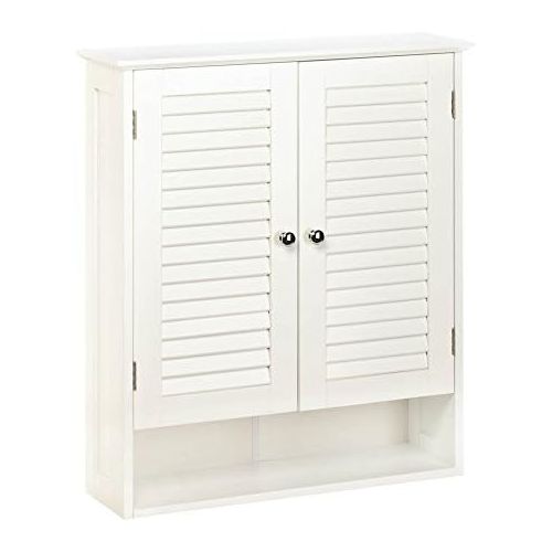  Accent Plus Bathroom Wall Cabinets, White Wooden Shuttered Door Nantucket Wall Cabinet