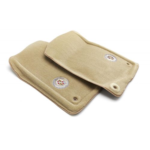  GM Accessories 17800409 Front Carpeted Floor Mats in Cashmere with Cadillac Logo