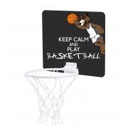 Accessory Avenue Wolf Playing Basketball - Keep Calm and Play Basketball - Childrens 7.5 Long x 9 Wide Mini Basketball Backboard - Goal with 6 Hoop