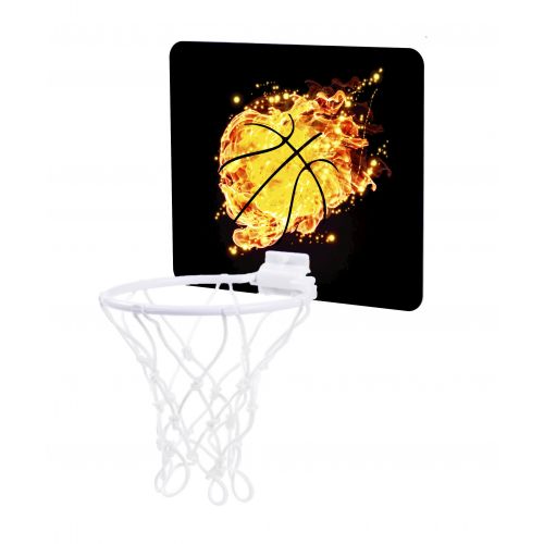  Accessory Avenue Flaming Basketball - Childrens 7.5 Long x 9 Wide Mini Basketball Backboard - Goal with 6 Hoop