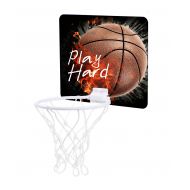 Accessory Avenue Baskeball on Fire - Play Hard - Childrens 7.5 Long x 9 Wide Mini Basketball Backboard - Goal with 6 Hoop
