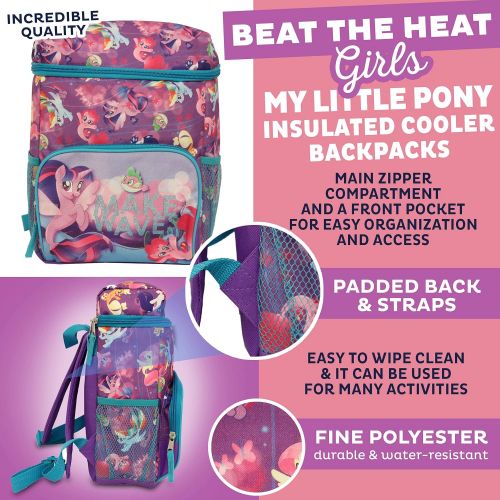  Accessory Innovations My Little Pony Insulated Cooler Backpacks, Two Mesh Pockets, Adjustable Straps