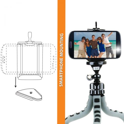  Accessory Power USA Gear Flexible Tripod mit 360-Grad-Kugelkopf, Schwarz Stativ  Stativ (Digitalkameras, 3 Fuesse, schwarz)