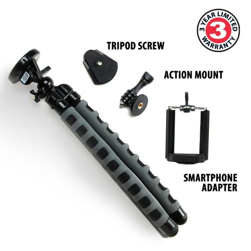  Accessory Power USA Gear Flexible Tripod mit 360-Grad-Kugelkopf, Schwarz Stativ  Stativ (Digitalkameras, 3 Fuesse, schwarz)