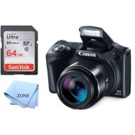 Accessory Zone Canon PowerShot SX420 Digital Camera w/42x Optical Zoom - Wi-Fi & NFC Enabled (Black) + 64GB SD Memory Card
