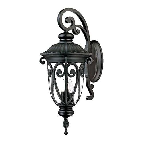  Acclaim 2122BK Naples Collection 3-Light Wall Mount Outdoor Light Fixture, Matte Black