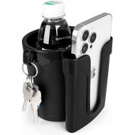 Accmor 3-in-1 Bike Cup Holder with Cell Phone Keys Holder, Bike Water Bottle Holders, Universal Bar Drink Cup Can Holder for Bicycles, Motorcycles, Scooters, Black