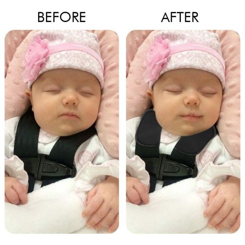  Accmor Baby Car Seat Strap Covers, Car Seat Strap Pads, Baby Seat Belt Covers, Stroller Belt Covers, Baby Head Support, Baby Shoulder Pads, Made of Soft Fluff