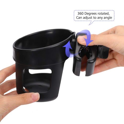  Universal Cup Holder by Accmor, Stroller Cup Holder, Water Cup Holder, Attachable Drinking Bottle Organizer, 360 Degrees Rotation Cup Drink Holder for Stroller, Pushchair Bike,Walk