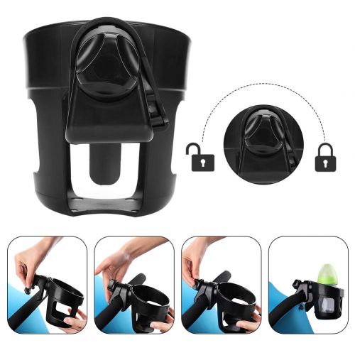  Universal Cup Holder by Accmor, Stroller Cup Holder, Water Cup Holder, Attachable Drinking Bottle Organizer, 360 Degrees Rotation Cup Drink Holder for Stroller, Pushchair Bike,Walk