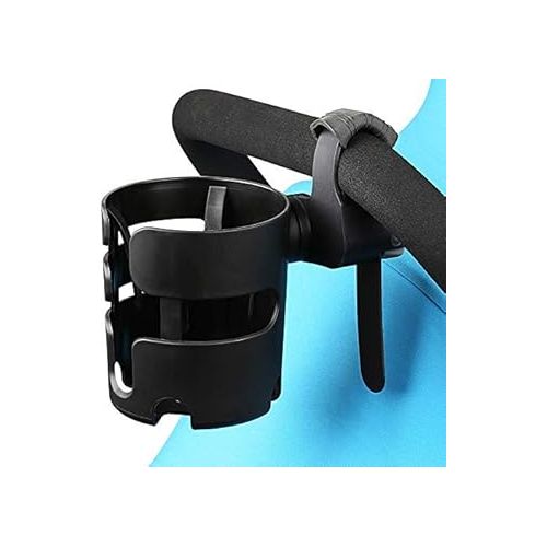  Accmor Stroller Cup Holder with Adjustable Strap, 360 Degree Rotatable Universal Cup Holder for Uppababy, Nuna, Doona Stroller, Cup Holder for Stroller, Wheelchair, Walker, Rollator