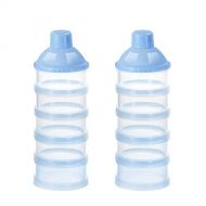 [아마존베스트]Accmor Baby Milk Powder Formula Dispenser, Non-Spill Smart Stackable Baby Feeding Travel Storage Container, BPA Free, 5 Compartments, 2 Pack