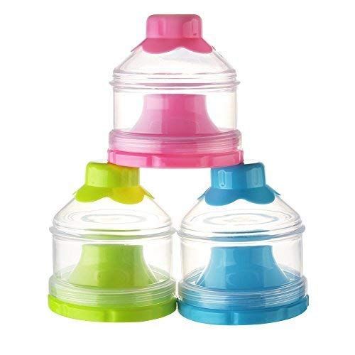  [아마존베스트]Accmor Baby Milk Powder Formula Dispenser, Non-Spill Stackable Snack Storage Container, BPA Free,3...