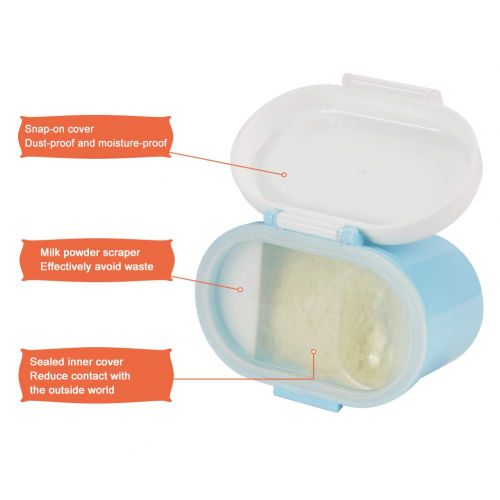  [아마존베스트]Portable Formula Dispenser with Scoop by Accmor, BPA Free Milk Powder Container, Food Storage, Candy Fruit Box, Snack Containers, for Infant Toddler Children Travel (Blue)