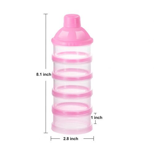  [아마존베스트]Accmor Baby Milk Powder Formula Dispenser, Non-Spill Smart Stackable Baby Feeding Travel Storage Container, BPA Free, 5 Compartments,3 Pack