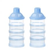 [아마존베스트]Accmor Baby Milk Powder Formula Dispenser, Non-Spill Smart Stackable Baby Feeding Travel Storage Container, BPA Free, 4 Compartments,Clear