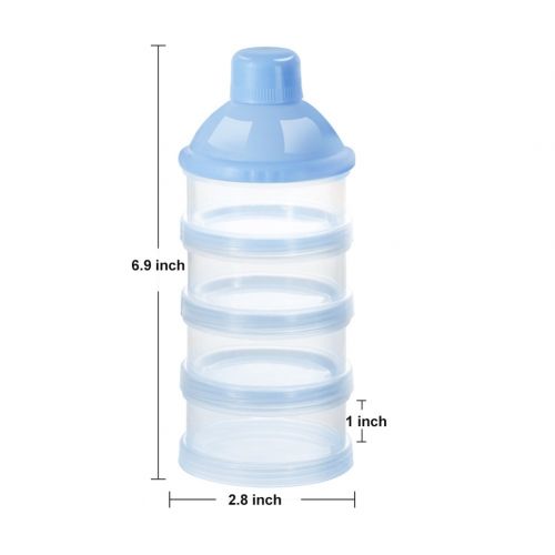  [아마존베스트]Accmor Baby Milk Powder Formula Dispenser, Non-Spill Smart Stackable Baby Feeding Travel Storage Container, BPA Free, 4 Compartments,Clear