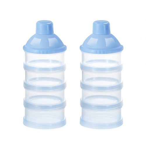  [아마존베스트]Accmor Baby Milk Powder Formula Dispenser, Non-Spill Smart Stackable Baby Feeding Travel Storage Container, BPA Free, 4 Compartments,Clear