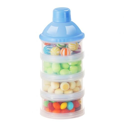  [아마존베스트]Accmor Baby Milk Powder Formula Dispenser, Non-Spill Smart Stackable Baby Feeding Travel Storage Container, BPA Free, 4 Compartments,Clear