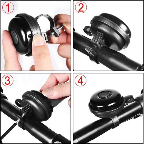  Accmor Classic Bike Bell, Aluminum Bicycle Bell, Loud Crisp Clear Sound Bicycle Bike Bell for Adults Kids