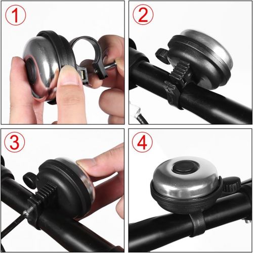  Accmor Classic Bike Bell, Aluminum Bicycle Bell, Loud Crisp Clear Sound Bicycle Bike Bell for Adults Kids