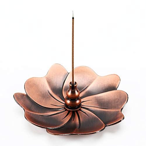  인센스스틱 Accmor Brass Incense Holder, Stick Incense Burner for Stick/Coil/Cone Incense with Ash Catcher, Red Copper