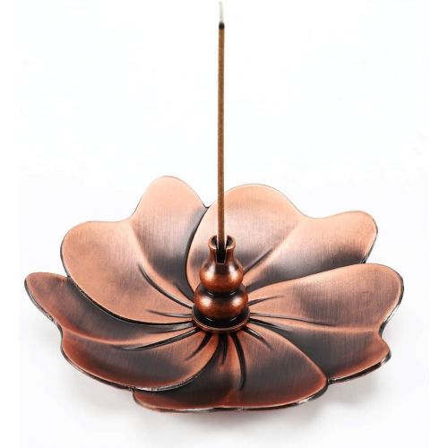  인센스스틱 Accmor Brass Incense Holder, Stick Incense Burner for Stick/Coil/Cone Incense with Ash Catcher, Red Copper