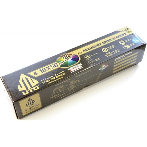  AccuShot UTG 4-16X56 30mm Scope, AO, 36-color Glass Mil-dot, w Rings