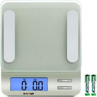 [아마존 핫딜] AccuWeight Accuweight 207 Digital Kitchen Multifunction Food Scale for Cooking with Large Back-lit LCD Display,Easy to Clean with Precision Measuring,Tempered Glass (Silver)