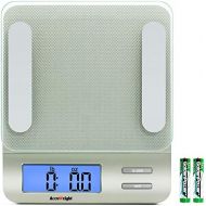 [아마존베스트]AccuWeight Accuweight 207 Digital Kitchen Multifunction Food Scale for Cooking with Large Back-lit LCD Display,Easy to Clean with Precision Measuring,Tempered Glass (Silver)