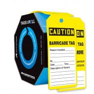 Accuform TAR136 Tags by-The-Roll Inspection and Status Tags, LegendCaution Barricade TAG, 6.25 Length x 3 Width x 0.010 Thickness, PF-Cardstock, Black on Yellow (Pack of 100)