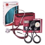 Accura Plus Blood Pressure Cuff and Stethoscope Kit - Burgundy